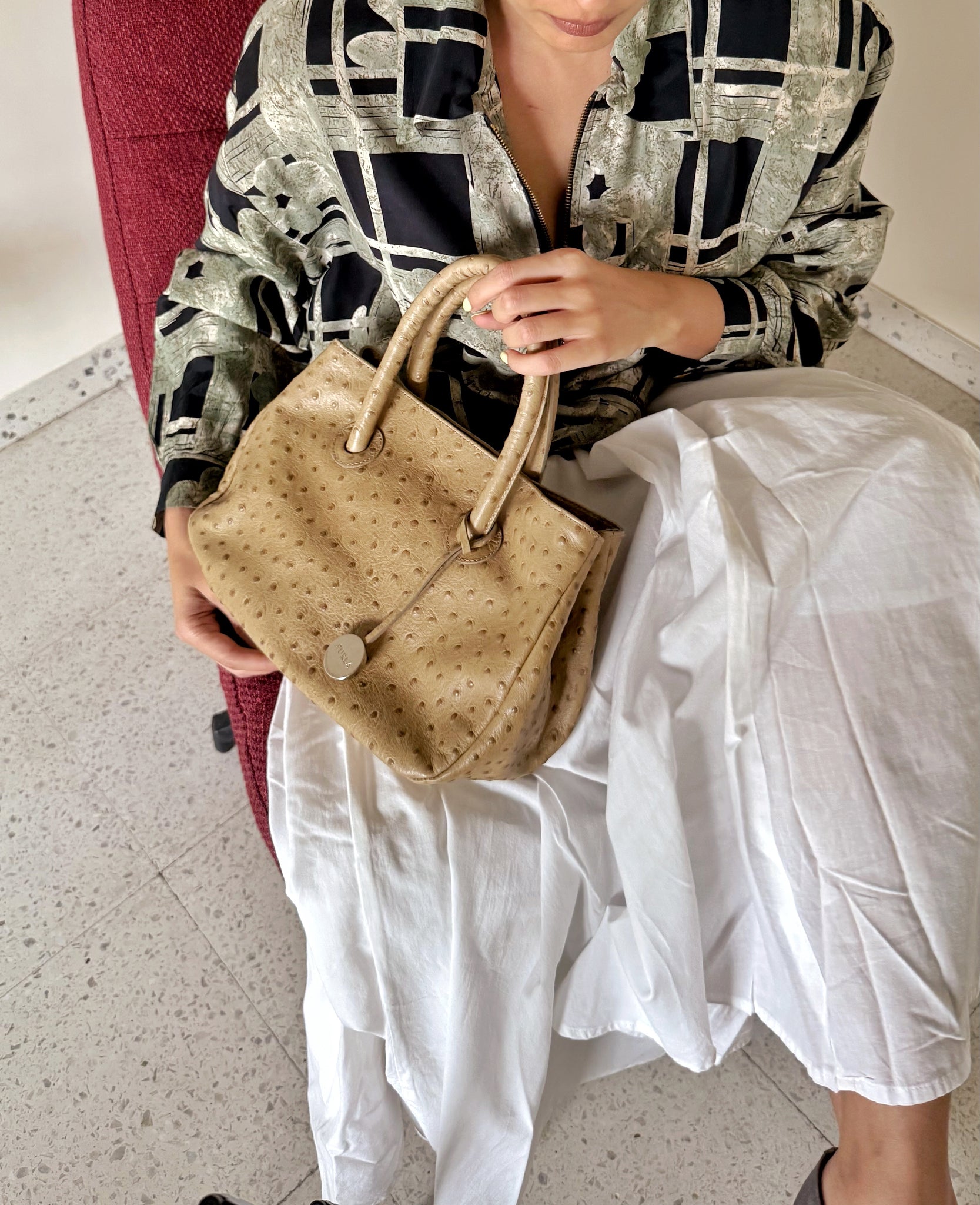 Furla Ostrich Bag