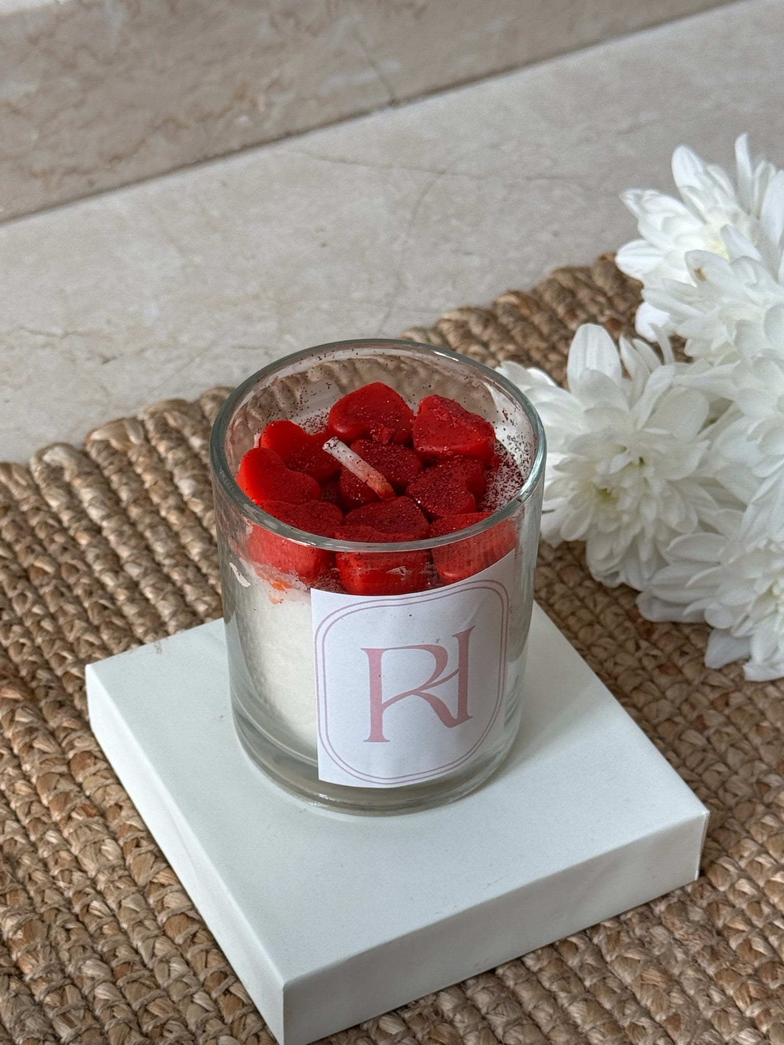 Hearts of Flames Candle