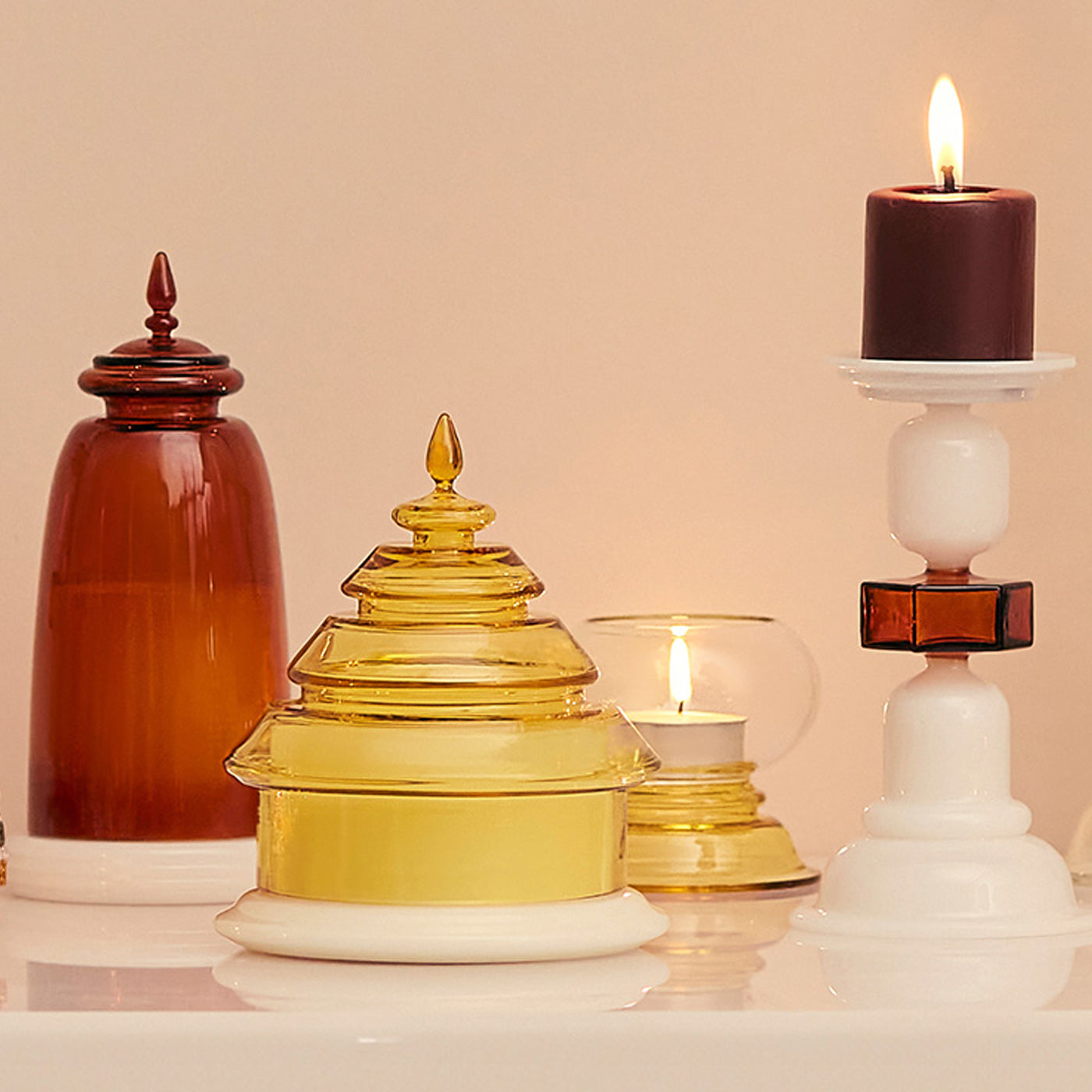 Kanak Filled Candle - Amber