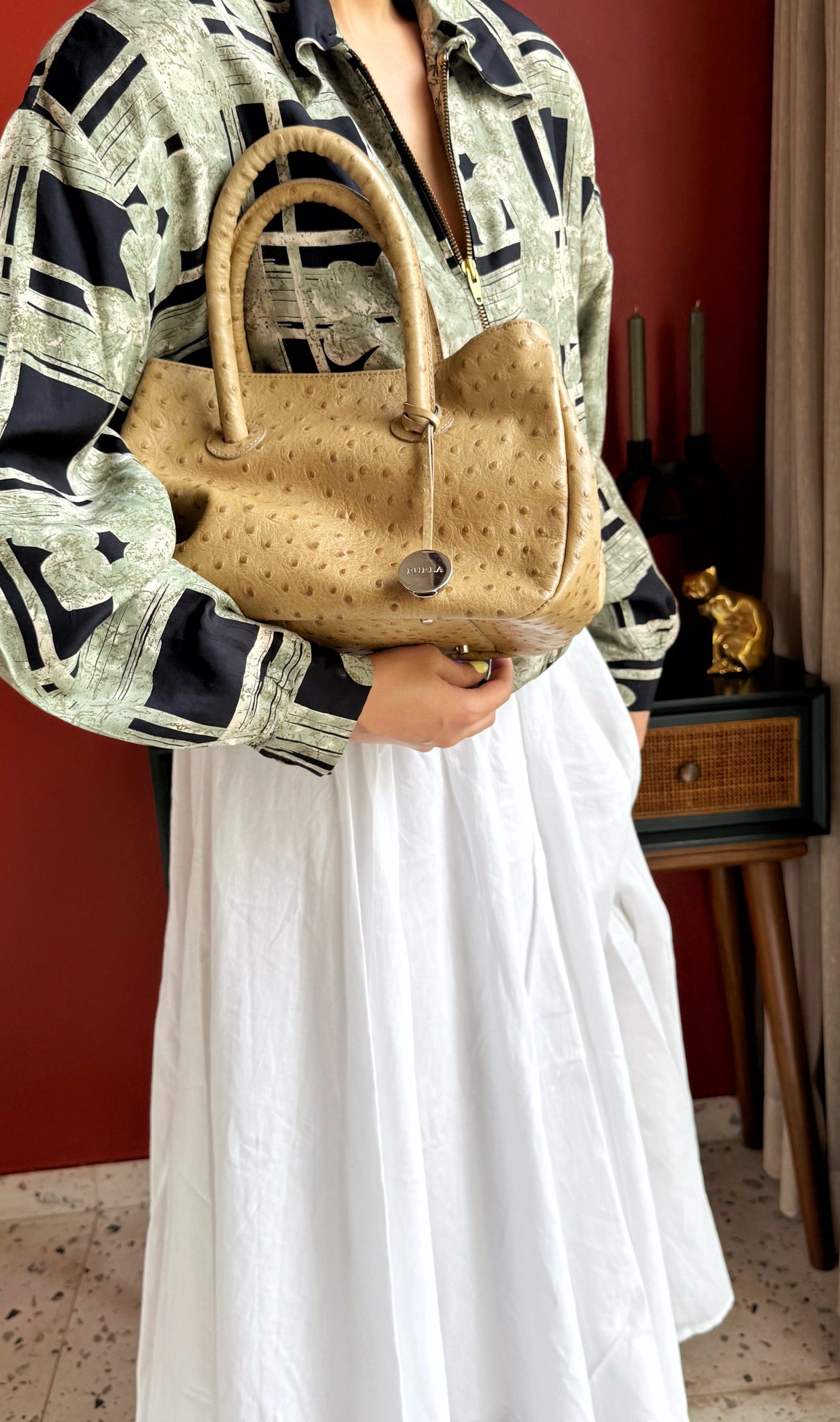 Furla Ostrich Bag